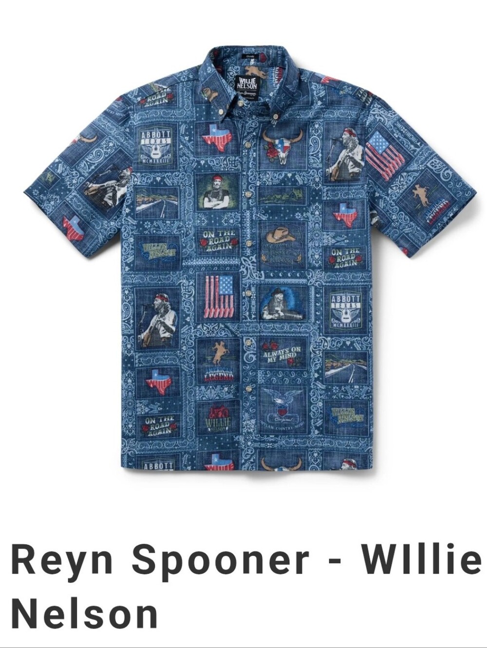 reyn spooner x Willie Nelson Americana  Print Short-Sleeve Button-Down Shirt